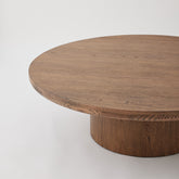 Alta Round Coffee Table , Aged Oak Finish